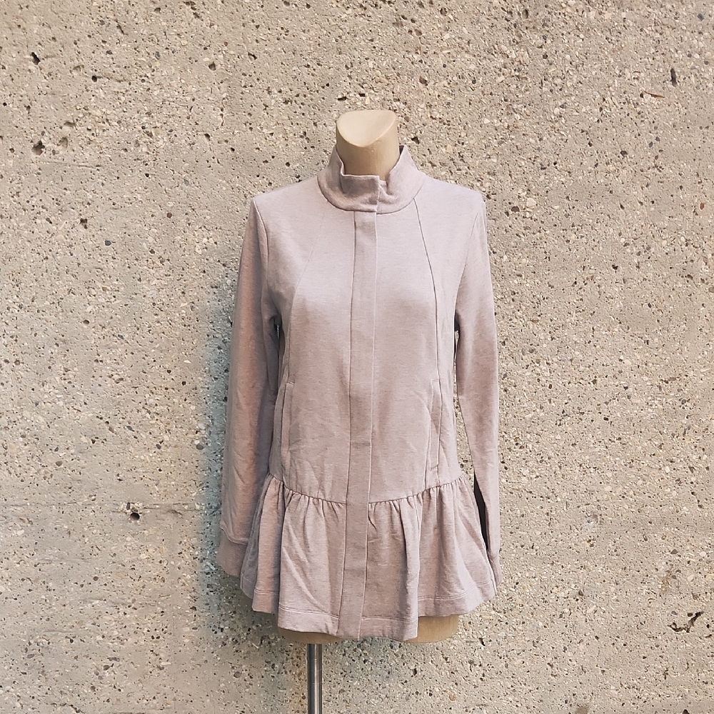 CAbi Beige Peplum Jacket sweater